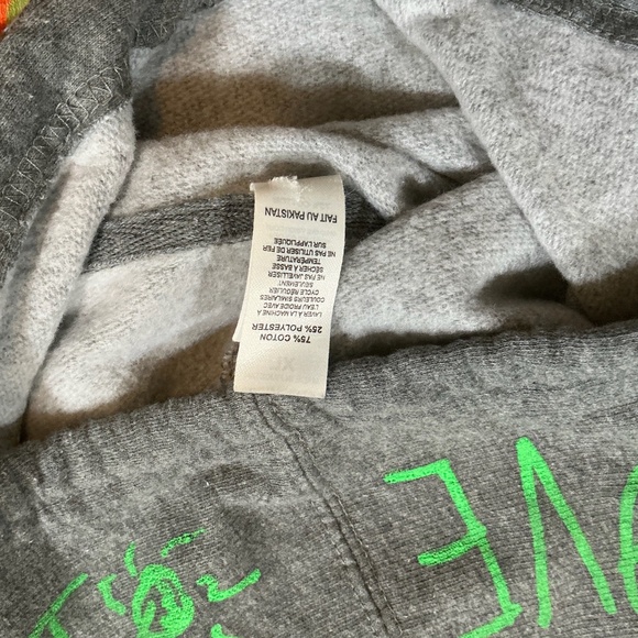 Snow Milk 5767 Gray Hoodie UFO Neon Graphic Pullover Sweatshirt Unisex Size XL - Picture 9 of 13